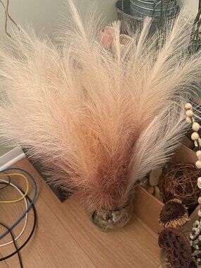 Boho Faux Pampas Grass Stems Artificial Flowers for Vase Decor Crafts Bouquets